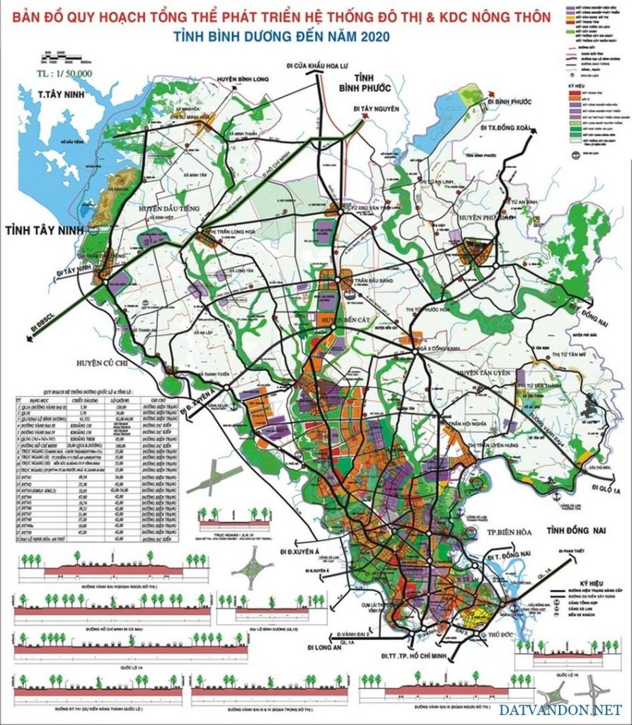 Bản đồ quy hoạch đô thị và nông thôn tỉnh Bình Dương
