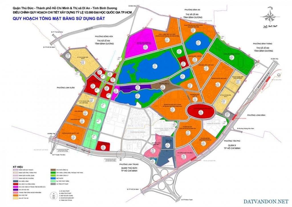 Quy hoạch mặt bằng sử dụng đất đại học quốc gia tp hcm
