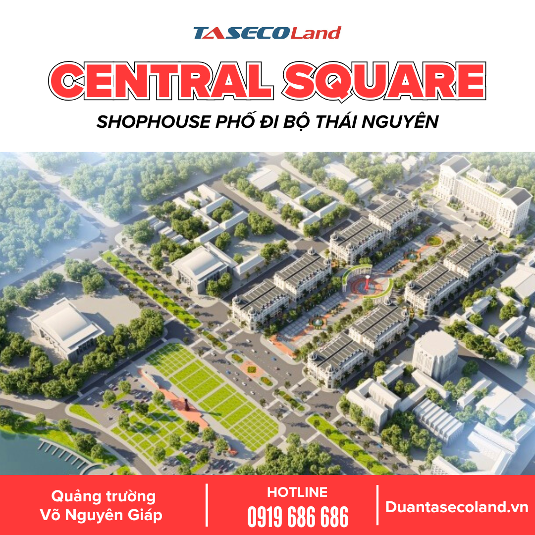 Booking Shophouse Central Square Thái Nguyên phố đi bộ